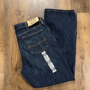 Ariat Men's 36x32 (Fits 36x31.75)Legacy M4 Relaxed Boot Cut Jeans Roadhouse Blue